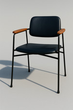 Fauteuil en métal, chêne