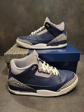 Air Jordan 3 Retro Georgetown Midnight Navy Grey White - Unisex - Size : 42 🌈🌈