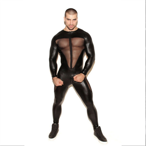 Hommes maille simili cuir - maille,