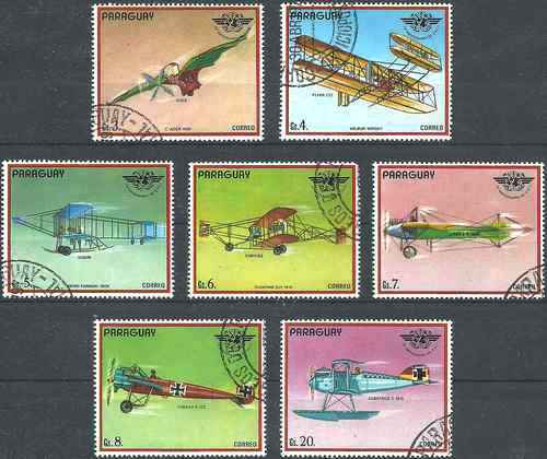 Timbres avions paraguay - timbres,