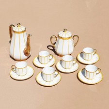 Service à café / verseuse / 6 tasses + soucoupes en faïence de Limoges / Raynaud