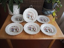 6 ASSIETTES A DESSERT  MOULIN DES LOUPS DECOR ASIATIQUE N°1305. TERRE DE FER.