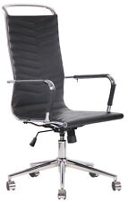 Chaise de bureau Batley en similicuir ou véritable cuir et Pied en Métal chromé