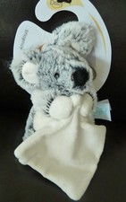 W8. DOUDOU PELUCHE BABY NAT SOURIS GRIS NOIR CHINE MOUCHOIR BLANC NEUFAVECCARTON
