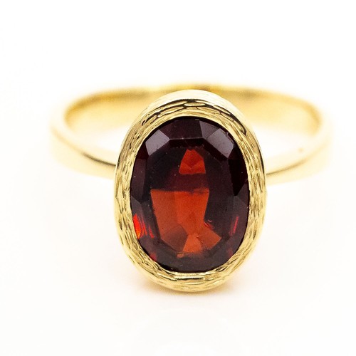 Bague 750 18k jaune grenat - bague,