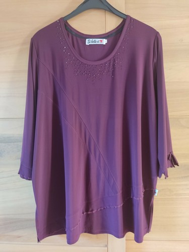 Tunique femme prune strass - tunique,