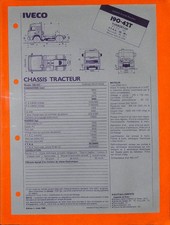 IVECO GRANDS ROUTIERS / 190-42 T TURBOSTAR / CHASSIS TRACTEUR / FICHE de 1985
