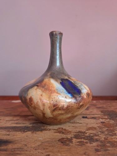 Vase soliflore grès signé - en,