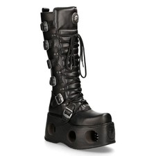 Bottes New Rock M-272-S2 Unisex Montantes Métalliques Goth Neptuno Espace