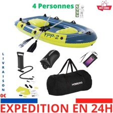 Hoberg Bateau pneumatique 4 Places avec 2 bancs, 2 pagaies, Pompe, kit de répara