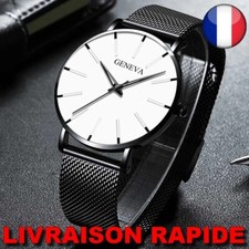 Montre GENEVA Quartz Noir Fine