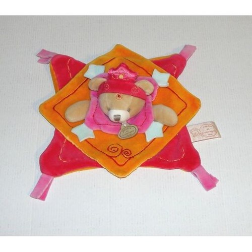 Doudou ours rose orange - doudou,