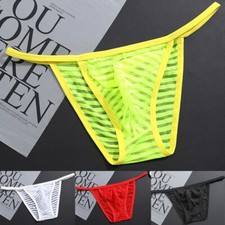 ❀ Men Sexy Mesh Bikini Briefs Panties String Tong T-Back Pouche G-String /