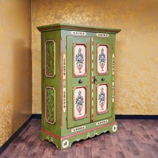 Voglauer Armoire Paysanne Zweitürig Altgrün Anno 1700 la Main Vintage Campagne