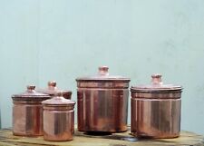 série de 5 pots de cuisine en cuivre étamé