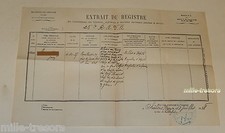 EXTRAIT du REGISTRE des Constatations des BLESSURES de 1938 - MINISTERE PENSIONS