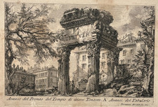 PIRANESE Avanzo Pronao Tempio Giove Tonate GRAVURE Piranesi XVIII°