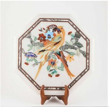 15 " Marbre Coin Fin Table Top Demi Précieux Pierres Handmade Incrustation Art