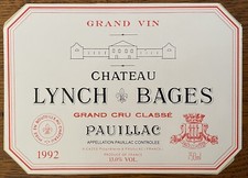 Étiquette Château Lynch Bages 1992 - 75 cl