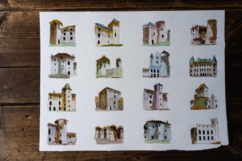 Peinture aquarelle vintage
