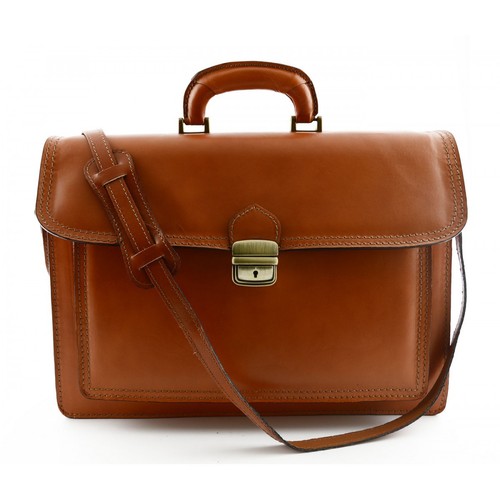 Cartable cuir modi cognac - cuir,