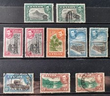 CEYLAN 1937-49 lot 10 timbres