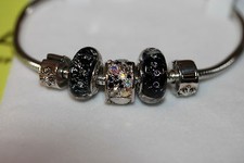 CHAMILIA 6 pc HOLIDAY GIFT SET bracelet swarovski glass bead 3 beads 2 locks +