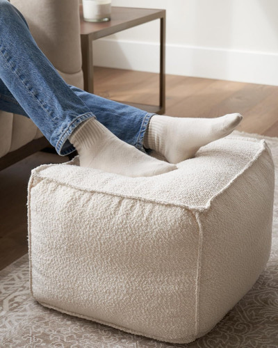 Beautiful boucle pouf ottoman - beautiful,