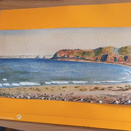 Aquarelle plage 14 cm - la,