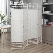 Makika Cloison de Séparation 4 Panneaux Interieur Séparateur Paravent Pièce