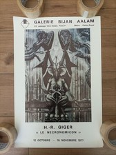 Affiche Exposition 40x60 Cm H.R. Giger Le Necronomicon 1977 Paris