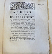 NIORT 1775 arrêt condamnation