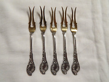 ANCIENNES 5 FOURCHETTES à mignardises Gâteaux Crustacé ? Poinçons MINERVE 1 T