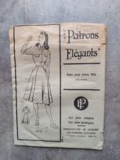 TRES ANCIEN "PATRONS ELEGANTS" ROBE pour JEUNE FILLE 14/16 Ans av PATRON/COUTURE