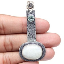 Collier pierre de lune pierre précieuse cadeau fait main pour ses bijoux 2,75"