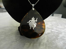 Ancien collier et pendentif en argent massif divinité Extrême Orient / Inde ?