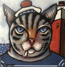 Tableau Portrait Chat Marin Tourrier