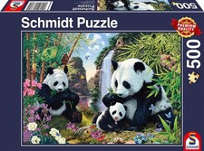 SCHMIDT, Puzzle 500 Pièces La famille de panda à la cascade, SCM57380