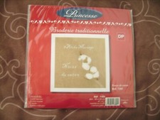 Kit broderie "Noces de coton" de marque Princesse 20X20 cm fils DMC neuf+ét.