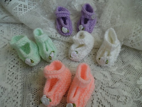 Lot chaussons tricot - chaussons,