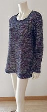 Pull long Missoni tricoté paillettes vintage années 90 femme coton taille IT44 L