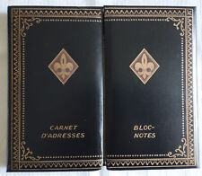 Carnet D'Adresses Agenda Bloc Notes Bureau VIERGE en cuir Déco Fleur de Lys NEUF