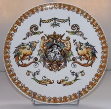 Faïence de Gien: Plat de présentation décor Renaissance Italienne 30.5 cm