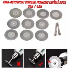 LOT DE 10 DISQUE DIAMANT DIAMETRE 30 MM + AXE POUR MINI PERCEUSE TYPE DREMEL