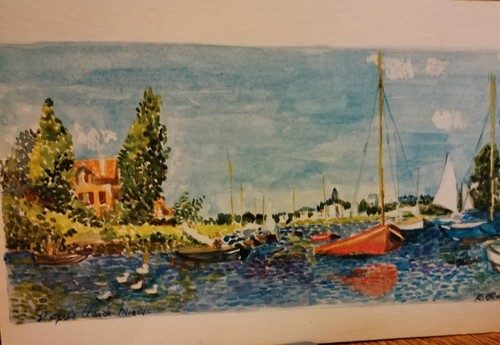 Aquarelle reproduction claude - ,