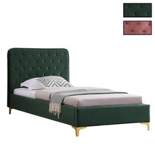 Lit simple GLAMOUR pour adulte 90x190 cm 2 places avec sommier en velours