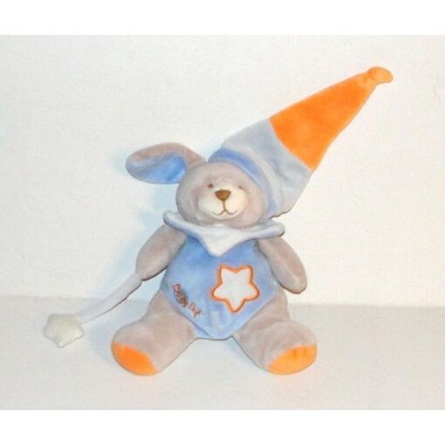 Doudou lapin chien bleu - lapin,