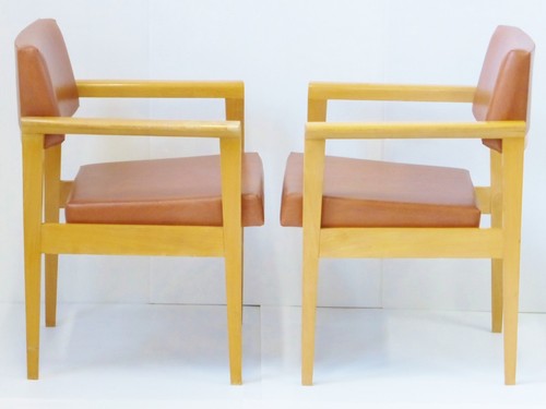 Paire fauteuils 1950 - de, skai