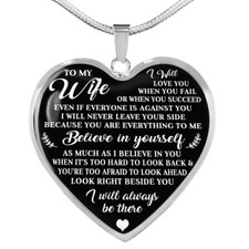 To My Wife Necklace Heart Pendant From Husband To Wife Gifts I Love You Always