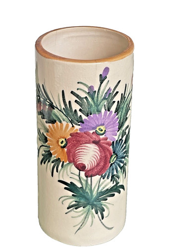 Vase rouleau vintage faïence
